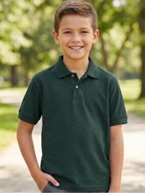 Hanes Deep Green Polo Shirt